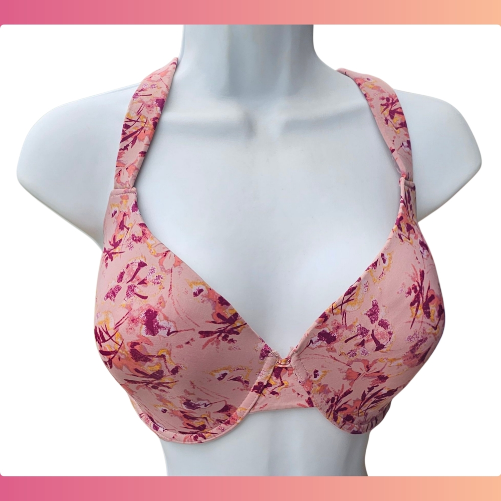 Jessica Simpson Pink Floral Bra with Underwire